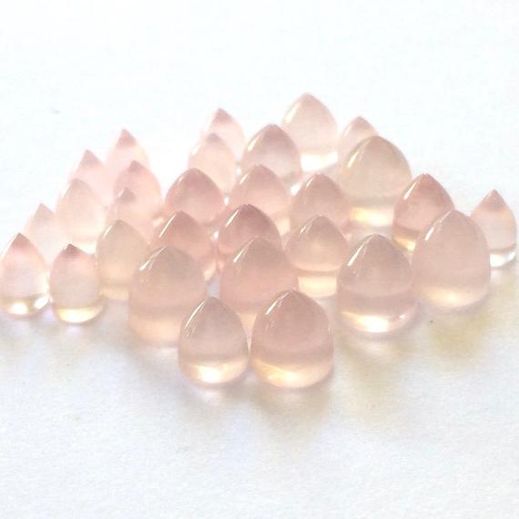 Rose Quartz Bullet Cabachon Round 8mm - ClayRevolution